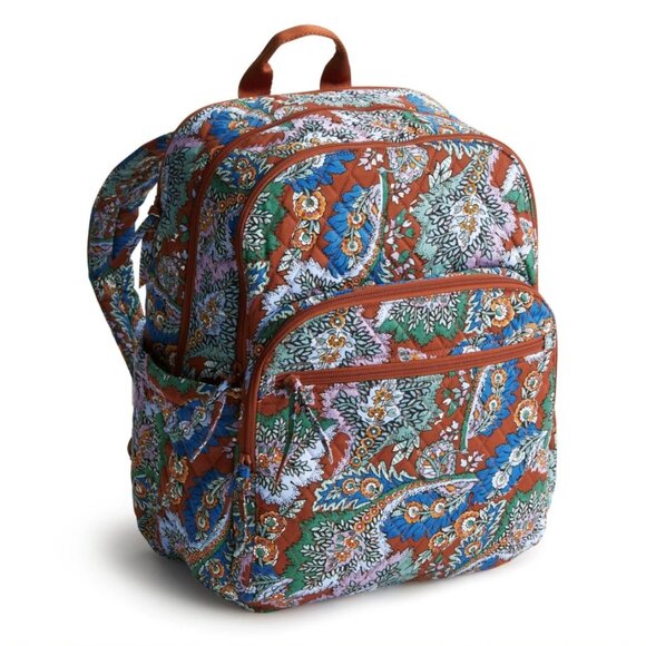 NWT Vera Bradley Large Bancroft Backpack Cotton, Flowers + Feathers main image 7